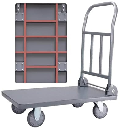 Bai You Mei Carrello Piatto da Trasporto Pieghevole Portata 300 kg Magazzino Carrelli a Piattaforma Mano ruote girevoli a 360° Carrello Trasloco con 4 ruote Uso Industriale (75 x 50 cm)