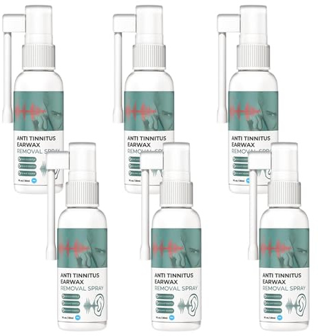 Hörrestaurationsspray, Ohrwachsentfernung Tropfen, Ohrwachsreiniger, Ohrenschmalzreinigungsspray, Tinnitus -Spray für Ohrreiniger, Ohrwachsentfernung, natürliche Tinnitus -Reliefspray (6pcs)
