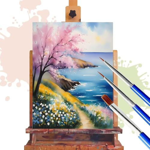 Malen Nach Zahlen Erwachsene Meer Malen Nach Zahlen ab 10 Jahre Mädchen, DIY Ölgemälde Bastelset Kit mit Pinsel und Acrylpigment, Geschenke für Frauen Landschaft Home Deko 70x90 cm (Ohne Rahmen) R161