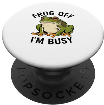Lustiger Frosch aus beschäftigten Amphibien, verrücktes flippiges Kunstwerk PopSockets Klebender PopGrip
