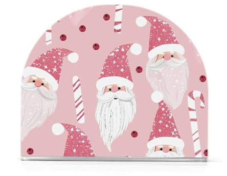 Pink Cute Santa Candy Acrylic napkin holders for paper napkins for outdoors, dining room freestanding napkin dispenser restaurant home decor for bathroom, restaurant