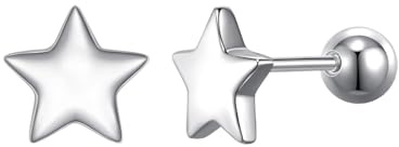 Meteorstarry Stern Silber Ohrstecker Damen 925, Kleine Ohrstecker Silber 925 Stecker, Sommer Helix Piercings Ohrring Geschenke Schmuck Jewellery für Frauen Herren Mädchen