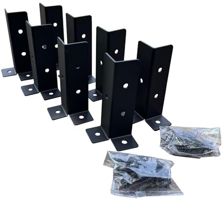 Selections Fence Post Brackets Bolt Down Supports for Hard Ground - Pack of 8