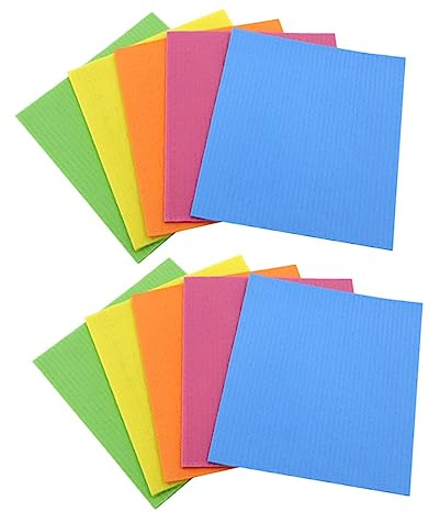 Veemoon 10 Piezas Paquete de Paños de Cocina de Esponja Limpiadores Reutilizables de Microfibra Absorbentes y Antideslizantes para Lavado de Platos y Limpieza de Superficies