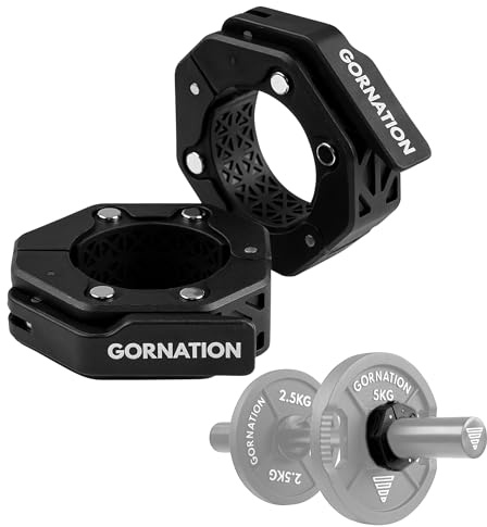 GORNATION Hantelverschluss 50mm, Langhantel Clips Schnellverschluss, Olympische Hantelverschluss, Hantelklemmen, 2 Stück Olympic Barbell Collars für Krafttraining, Gewichtheben & Fitness