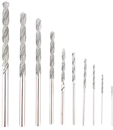 Ticfox Bit per Trapano a Torsione Diamantato, Bit per Trapano a Punta con Diamante 10x Bit per Trapano a Torsione per Trapano Micro Diamante Set per Pietra di Piastrelle di Vetro