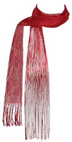 LJBFNN Sparkly Skinny Scarf for Women, Lightweight Thin Neck Scarf Belt Head Scarves Ties for Festival Holiday Accessories (Red)