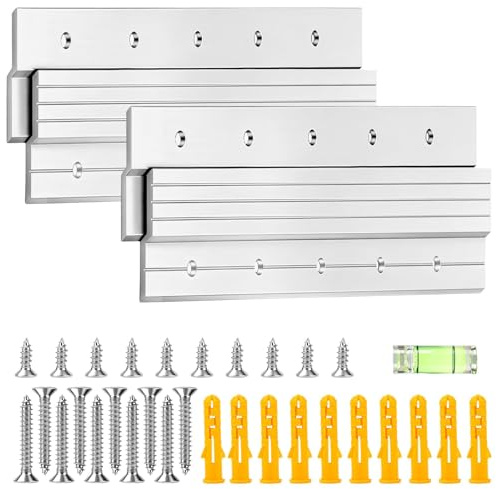 ddckj 2 Coppie Staffe A Z Alluminio Resistente per Foto 30cm Ganci per Specchiera Pesante con Viti per Telai, Specchi, Testate, Pannelli e Scaffali Pesanti