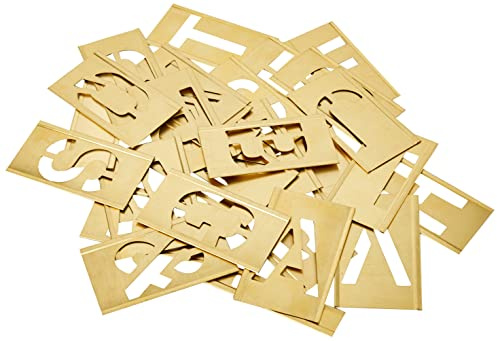 Set Of Brass Locking Stencils - Letters 2In