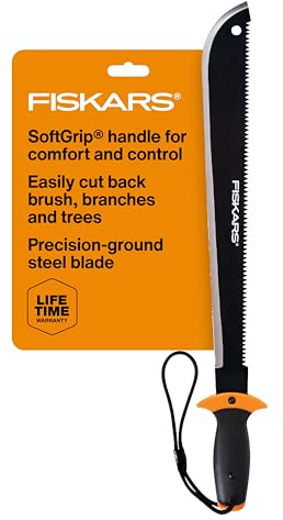 Fiskars Machete Säge, gehärtete Stahlklinge, Einhandgriff mit gesichertem Handgelenkband, 45,7 cm