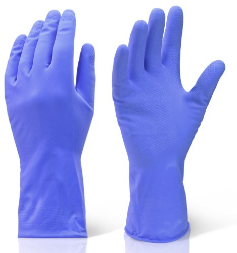 X2 Pairs of The Chemical Hut Extra Large Blue Industrial Cleaning and Washing Up Rubber Gloves XL.