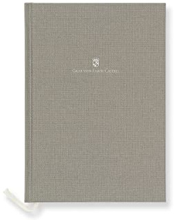 Graf von Faber-Castell - Notizbuch Leineneinband Stone Grey DIN A5 | 160 blanko Seiten aus 100 g/m² Papier mit Fadenheftung und Leseband
