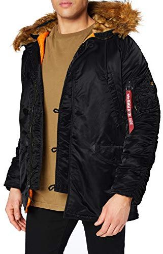 ALPHA INDUSTRIES Herren Winterjacke mit Kunstfell