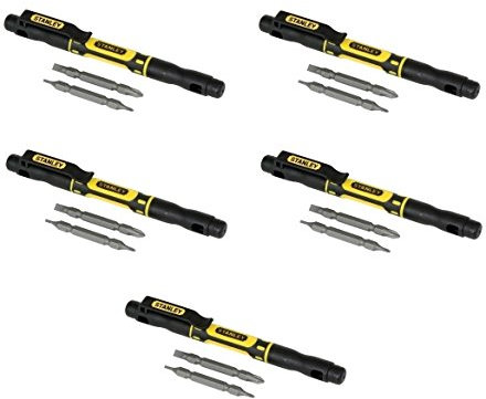 Stanley - 4-in-1 Bi-Material Pocket Screwdriver – (5 Pack)