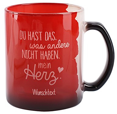 Herz & Heim® Magic Tasse mit Namensgravur - Du hast das, was andere nicht haben. - wenn heiß dann erscheint: mein Herz
