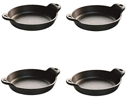 Lodge Griddles - Set di 4 mini server rotondi in ghisa trattata termicamente, 396,9 g