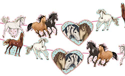 Neu 2019: 3m Girlande * Tapirella Pferde * als Deko für Kindergeburtstag und Motto-Party | 11361 | Pferde Pony Reiten Kinder Geburtstag Motto Mädchen