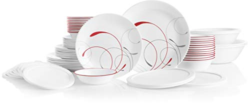 Corelle 78-Piece Dinnerware Service for 12, Chip Resistant, Splendor Dinnerware Set, Glass