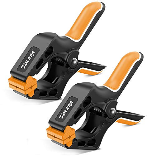 TOLESA 10 Inch Spring Clamps for Woodworking 2PC Large Wood Clamps with 37 Lbs Powerful Clamping Force Reinforced Plastic Nylon Clamps 3.5 Inch Jaw Opening with Heavy Duty Spring for Gluing Crafts