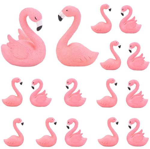 20 Stück Mini-Flamingo-Figuren Oster-Cupcake-Topper, Mini-Flamingo-Kuchendekorationen für Flamingo-Party, Brautschmuck, Feengarten, Dekoration