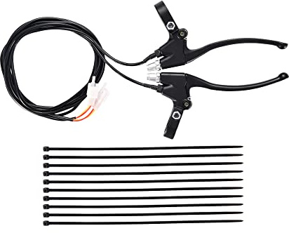 WOOSTAR 7/8 22mm Lenker Bremshebel mit 10 x 9 Zoll Kabelbindern Ersatz für Motorisiertesbike Ebike Roller Minibike Schwarz
