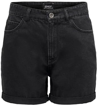 ONLY ONLVEGA HW MOM DNM Shorts Noos Jean, Noir-2, S Femme