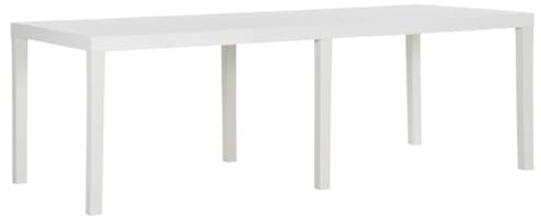 vidaXL Tavolo da giardino 220 x 90 x 72 cm PP Bianco