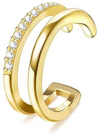 ORAZIO Orecchini a Polsino in Argento Sterling 925 CZ con Cartilagine Elica Finta Non Perforanti a Conchiglia per Donne