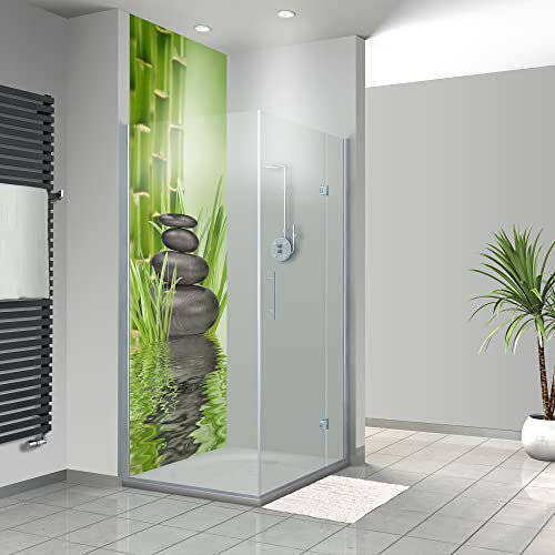 WANDFREUDE individuelle Duschrückwand Aluverbundplatte auf Maß (1 Stück - Grünes Wasser - Seidenmatt) – Dusche Wandverkleidung Duschwandverkleidung Duschrückwände
