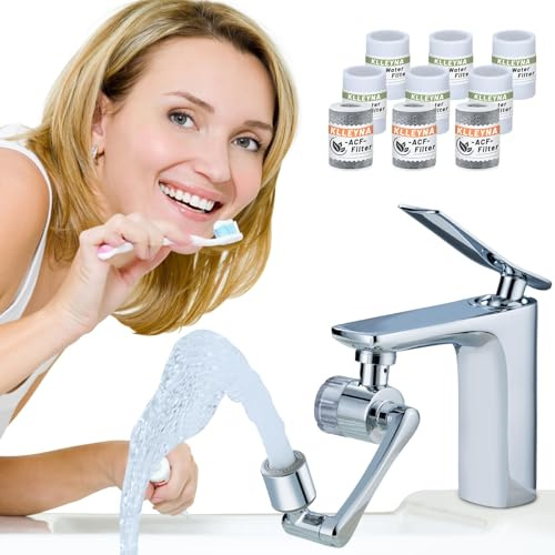 Sink Water-Filter- Kitchen Bathroom Swivel Faucet Aerator, Water Filter with Active Carbon for Water Purifier System & Skin Care, Kitchen Faucet Filter Tap Attachment(Gray)