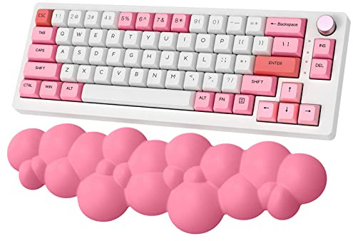 ZIYOU LANG Rose Tastatur-Handgelenkauflage wolkenweiche ergonomische Armlehnen wolkenförmige Handballenauflage mit rutschfester Gummibasis PU-Memory-Schaum-Unterstützung für Computer, Schmerzlinderung