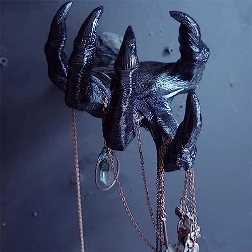 Hexendämon Hand Wandbehang Statuen, Halloween Harz Hexenhand Wandhalterung Statue, Kunst Skulptur Retro Dekoration für Wohnzimmer