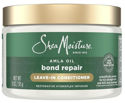 Shea Moisture Bond Repair Leave-In Conditioner Amla Oil Protects Against Damage And Strengthens Hair Bonds With Hydroplex Technology For Less Breakage With Restorative HydroPlex Infusion 11FlOz