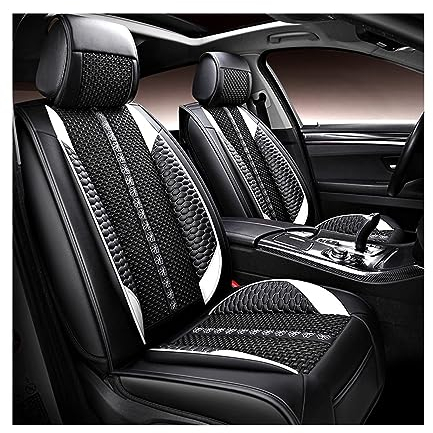 Sitzbezüge Für Golf 7 Leder/Eisseide + Schwamm vorne + hinten Autositzbezug Autozubehör Autositzbezüge (Farbe : Schwarz, Größe : Standard Edition)