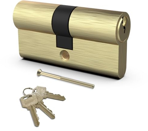 Anweller Cylinder lock, lock cylinder 30/30 double cylinder with 3 keys made of zinc alloy, suitable for all types of doors