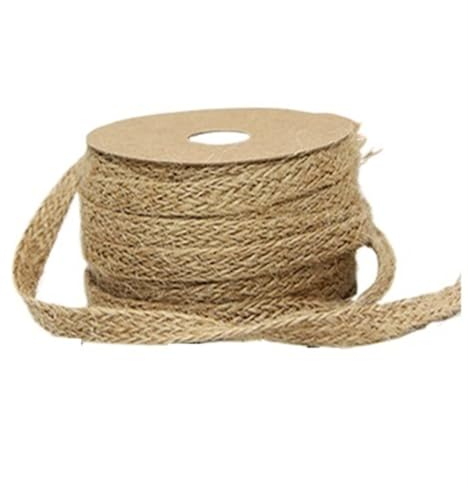 HLQXHM 10 m geflochtenes Juteband, flache Jute-Schnur, Hanfschnur, Basteln, Hochzeit, Party, Dekoration, Nähen, Vintage-Band, Seil, Handwerk (Farbe: 0,8 cm x 10 m)