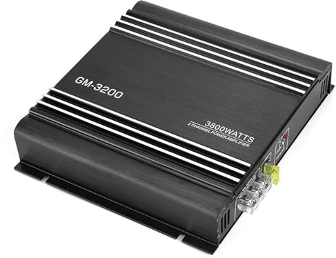 Amplificador DE Potencia DE Audio DE 2 Canales DE 3800W, Amplificador Estéreo DE Alta Fidelidad para Coche DE Aleación DE Aluminio Negro DE 12V