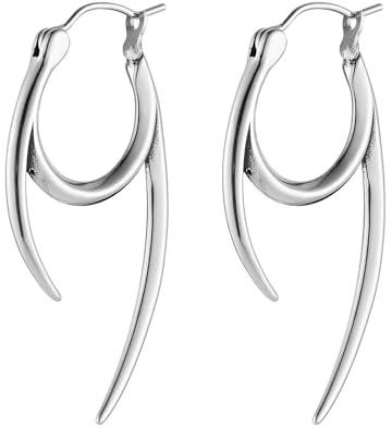 HZMAN Spike Ohrring für Damen Herren Retro Gotische Edelstahl Leichtgewicht Ring Ohrring Schmuck Geschenk | Hypoallergen, wasserdicht, angenehm zu tragen den ganzen Tag, mit einer Geschenkbox