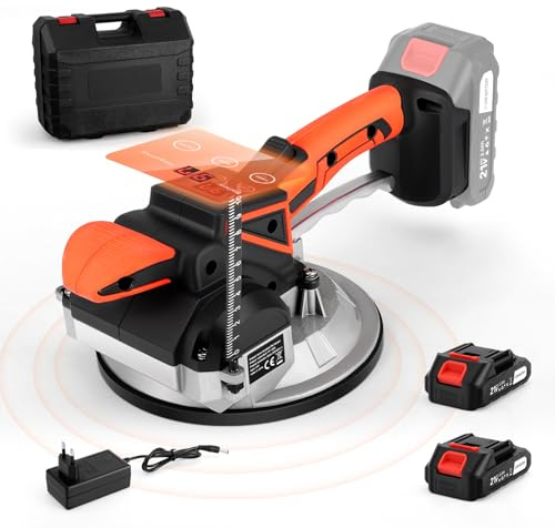 Tanniws Vibratori per Piastrelle a Batteria Portante 100 kg Elettrica per Piastrelle Ventose per Piastrelle Livellatore automatico Con ventose 18x18 cm Macchina per piastrelle da parete