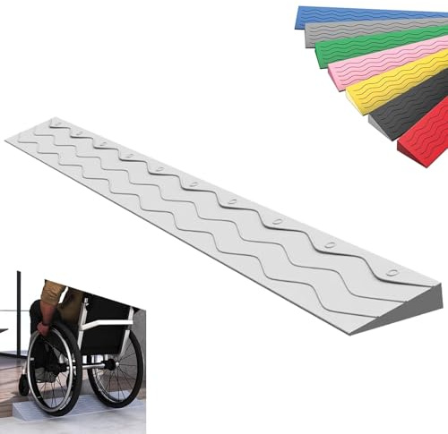 WXXSHGDW Schwellenrampe, Rollstuhlrampe Türschwelle, Schwelle Saugroboter, 1-10 Cm Steighöhe, für Den Innen- und Außenbereich, Rollstühle, Kehrroboter, Karren, Fahrräder, Anti-Rutsch(Gray,100*10*4.5cm