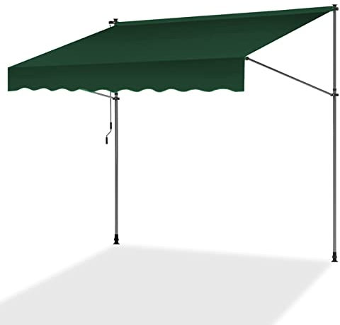 Tenda da sole a braccio articolato retrattile con manovella regolabile in altezza per terrazza, casa, giardino, balcone, beige, 200 cm