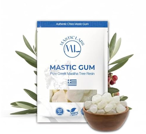 Mastic Labs | Larmes de Chios en résine de mastic grec pure | Grèce (Pistacia Lentiscus) | Frais et de qualité supérieure | Grandes larmes (40 g)