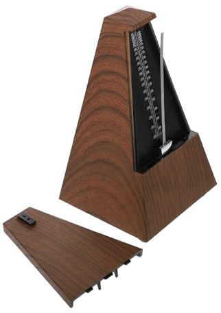 Mechanisches Metronom im Turmdesign, 1 Stück, Kaffeefarben | Metall und Abs Ausführung, Drei Rutschfeste Punkte, für Gitarre und Violine
