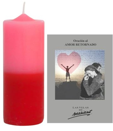 Candele di Mariano Candela di Preghiera, 14 cm x 5,5 cm, Candela Artigianale per Rituali e Protezione (Amore Ritornato)