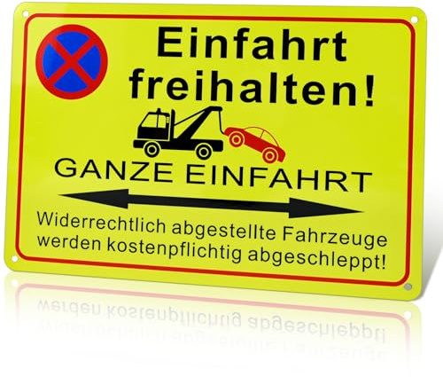 FLEXNOVA Einfahrt Freihalten Schilder 30×20cm, Einfahrt Freihalten Schilder Ausfahrt Freihalten Schild Metall, Parken Verboten Aluminium UV-beständig für Außenbereich Innenbereich