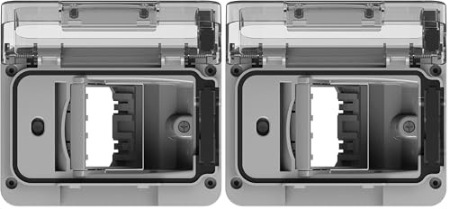 4Box 4B.W.RAL Wide Ip55 per Scatola da Incasso Tipo 503, Grigio (Confezione da 2)