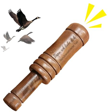 RSQGT Personalisierte Entenlockpfeife aus Walnussholz Individuelle Gravur, Authentische Vogelstimme für die Jagd Jäger zu Geburtstag & Vatertag