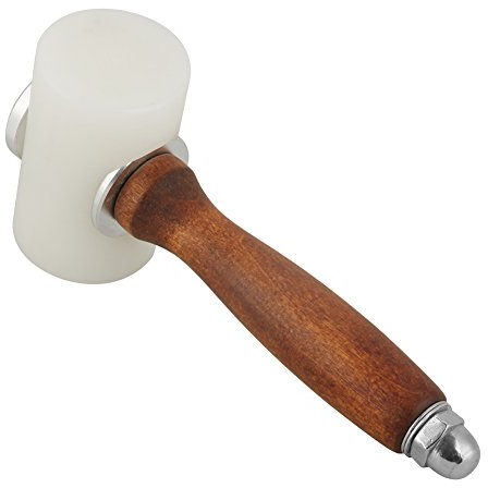 Yechiry Solid Nylon Hammer for Leather Craft Carving with Smooth Wooden Handle - Lightweight and Heavy Duty