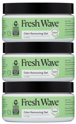 Fresh Wave Odor Removing Gel, 7 oz., Pack of 3 - Odor Absorbers for Home, Safer Odor Relief, Natural Plant-Based Odor Eliminator, Every 7 oz. lasts 15-30 Days, For Cooking, Trash & Pets