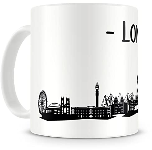 Samunshi® London Skyline Tasse Kaffeetasse Teetasse 300ml weiß